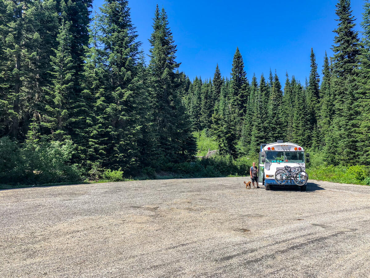 north cascades national park, washington state, hiking, trailhead parking, bus living