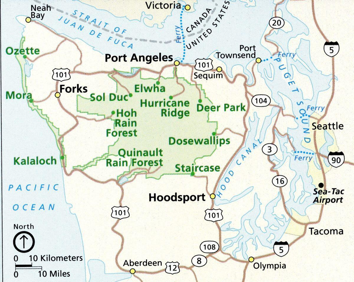 Map of Olympic National Park